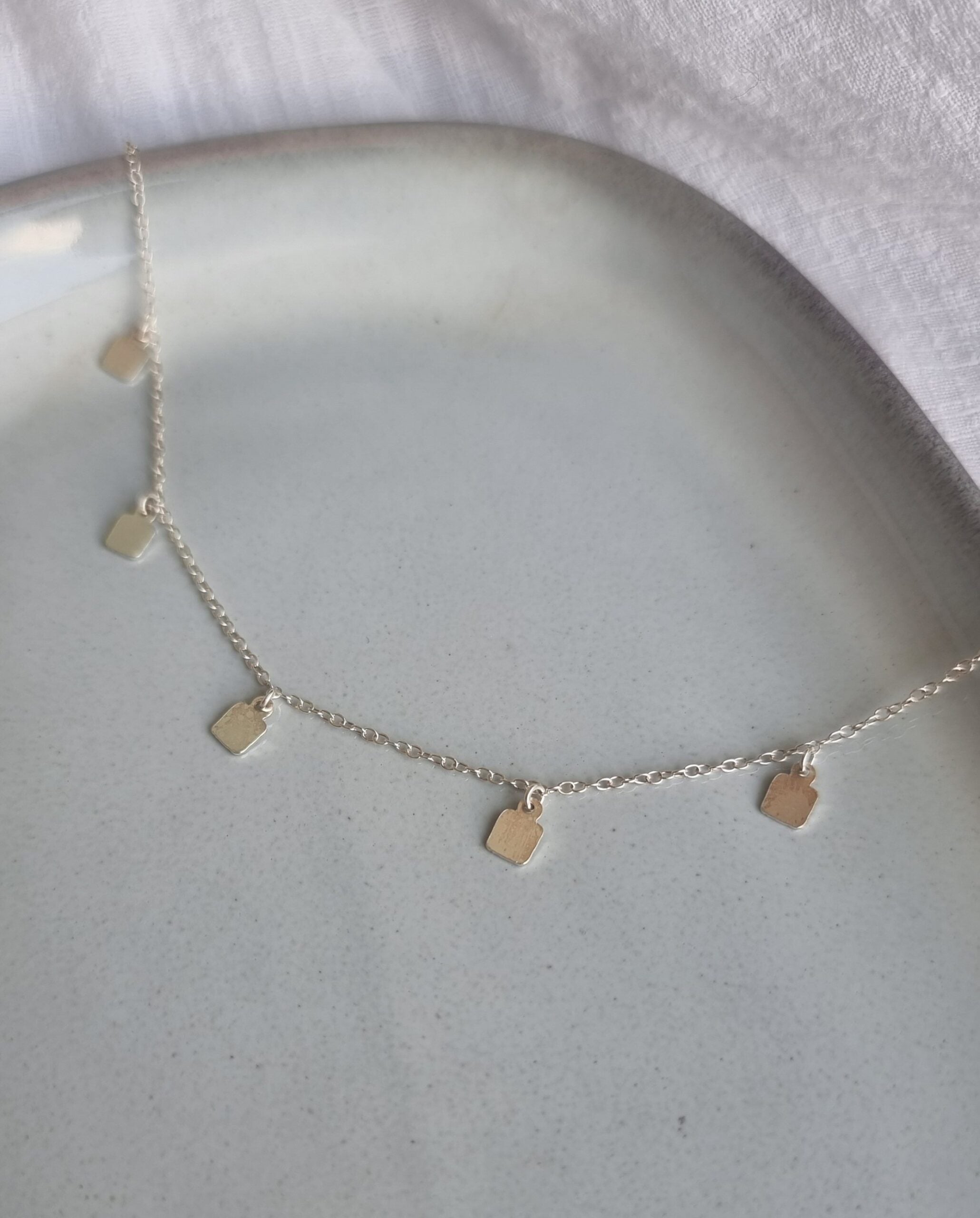 Silver Cube Charm Necklace image 0