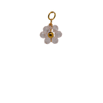 White Beaded Flower Charm image 0