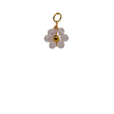 White Beaded Flower Charm image 0