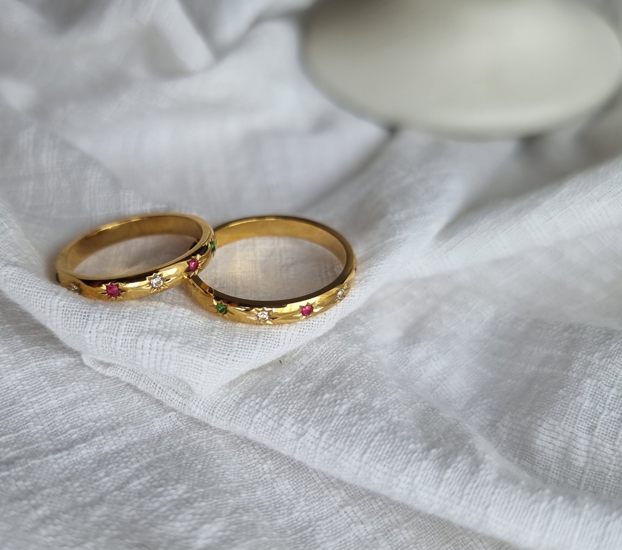Chunky Gold Rainbow Ring image 0
