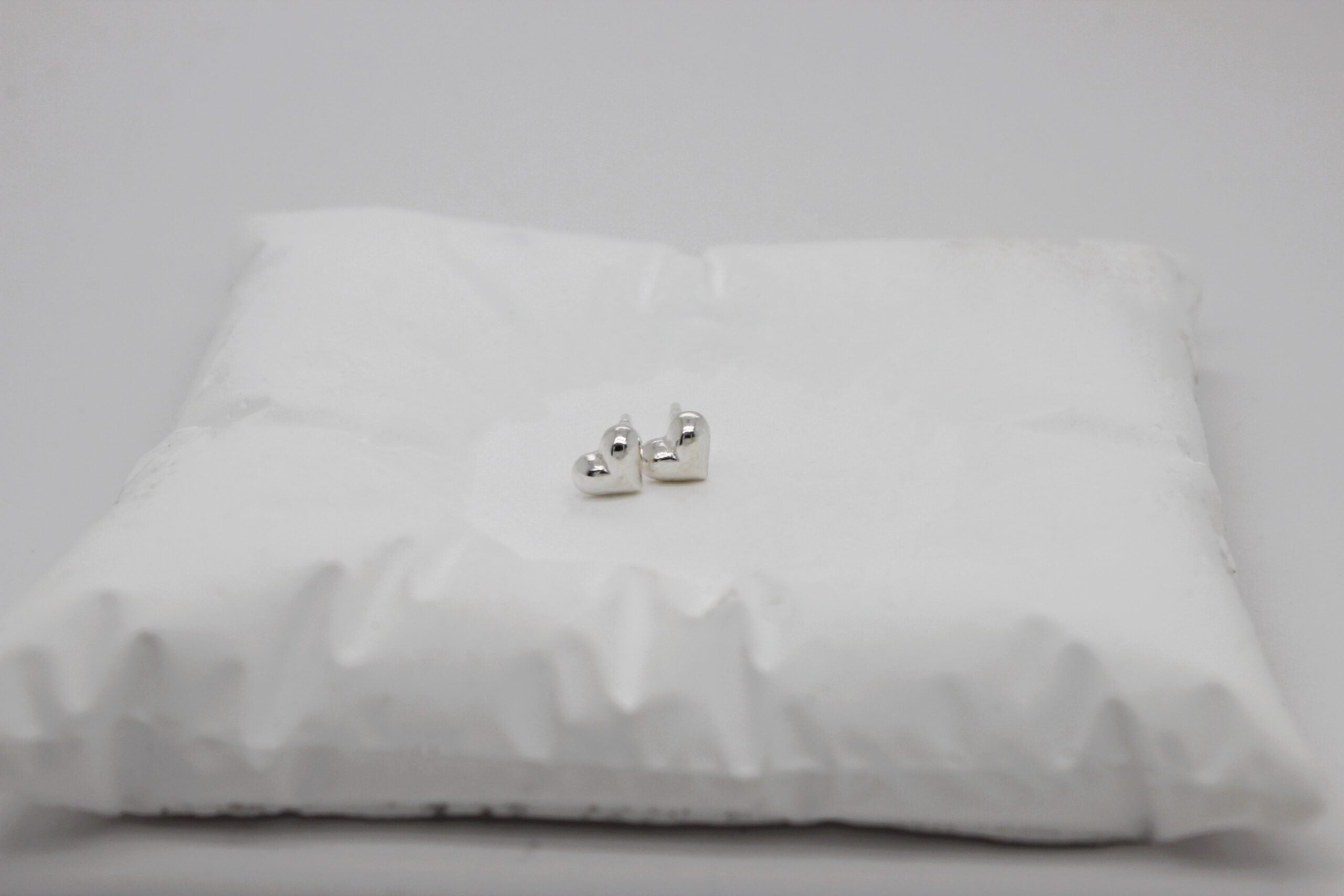 Bubble Sterling Silver Heart Stud image 0
