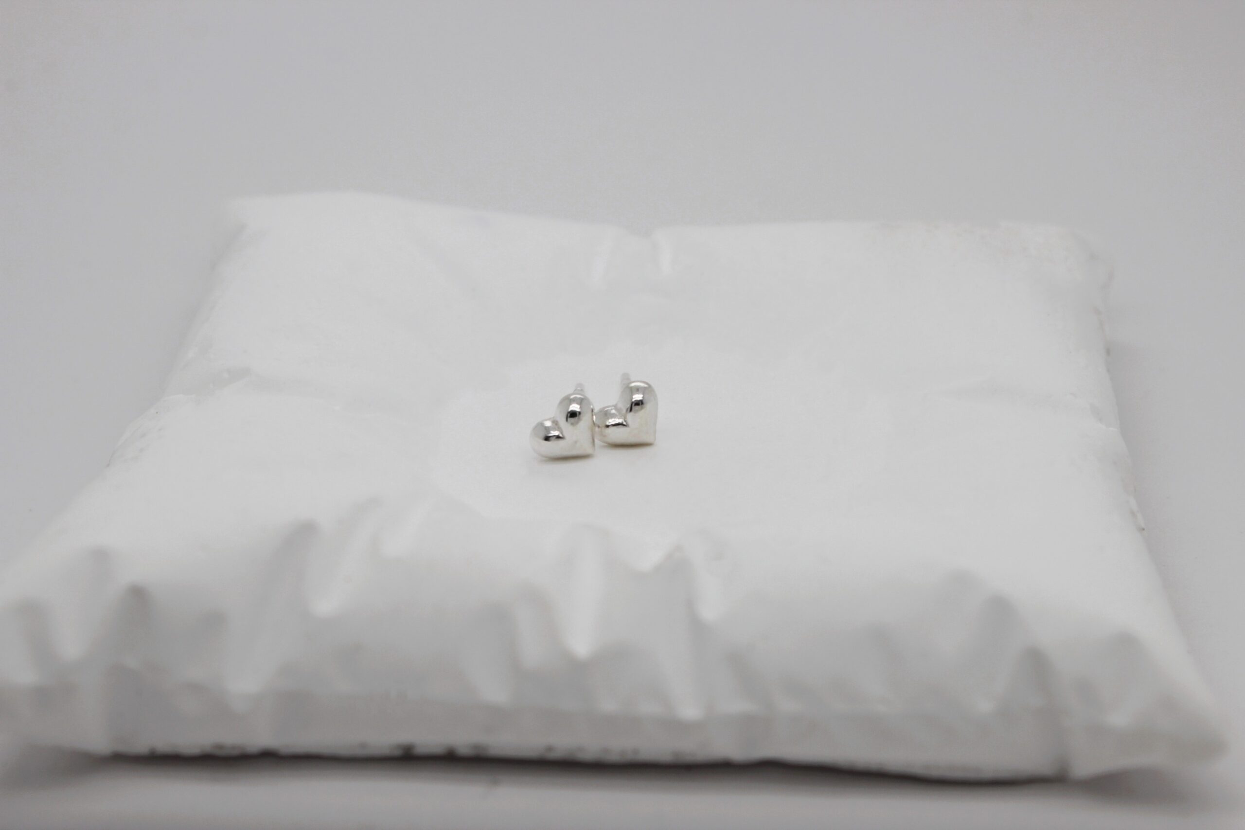 Bubble Sterling Silver Heart Stud image 0