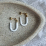 Rectangle Dip Gold Earrings image 0