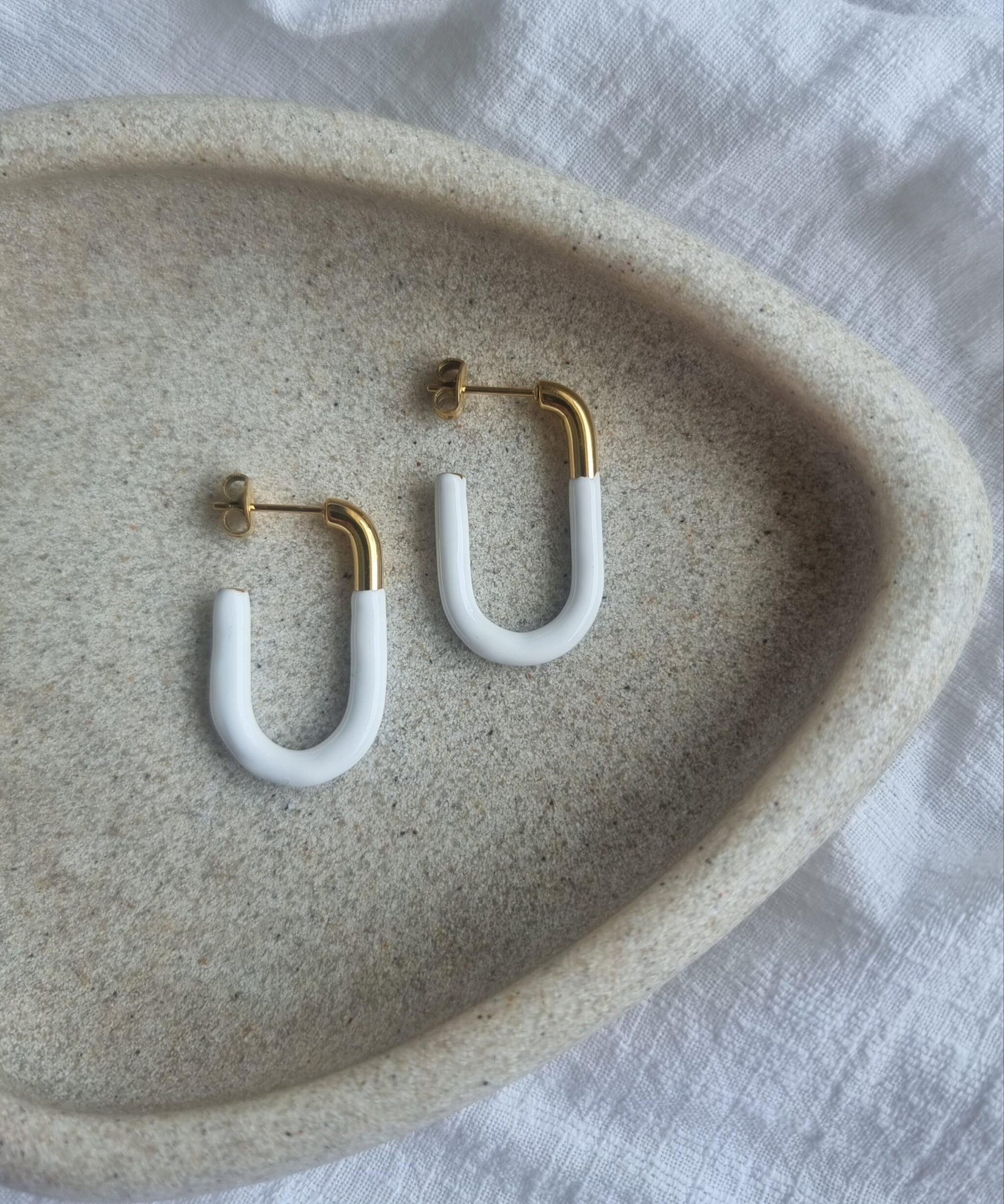 Rectangle Dip Gold Earrings image 0