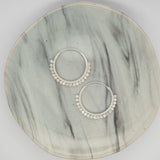 Natural Stone Silver Hoops - Howlile image