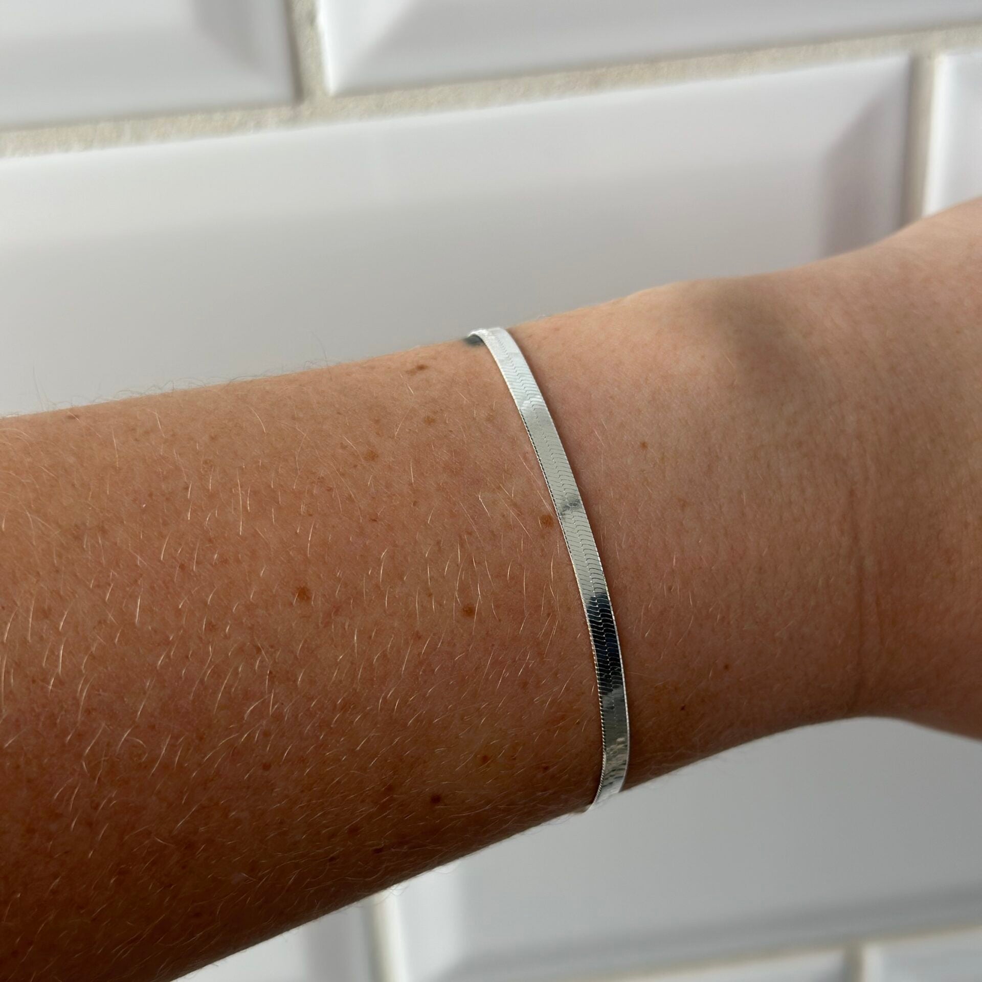 Sterling Silver Herringbone image 2