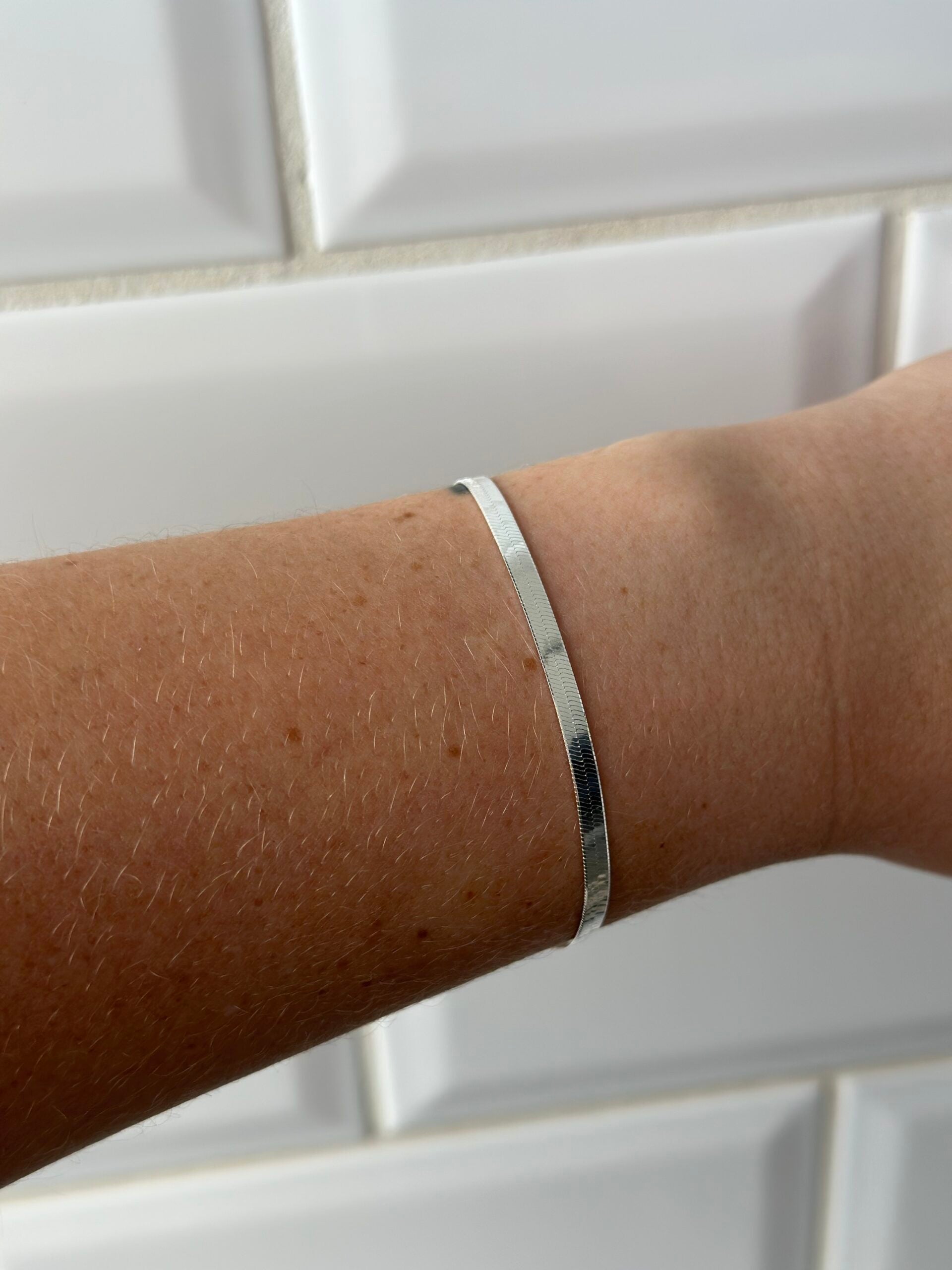 Sterling Silver Herringbone image 2