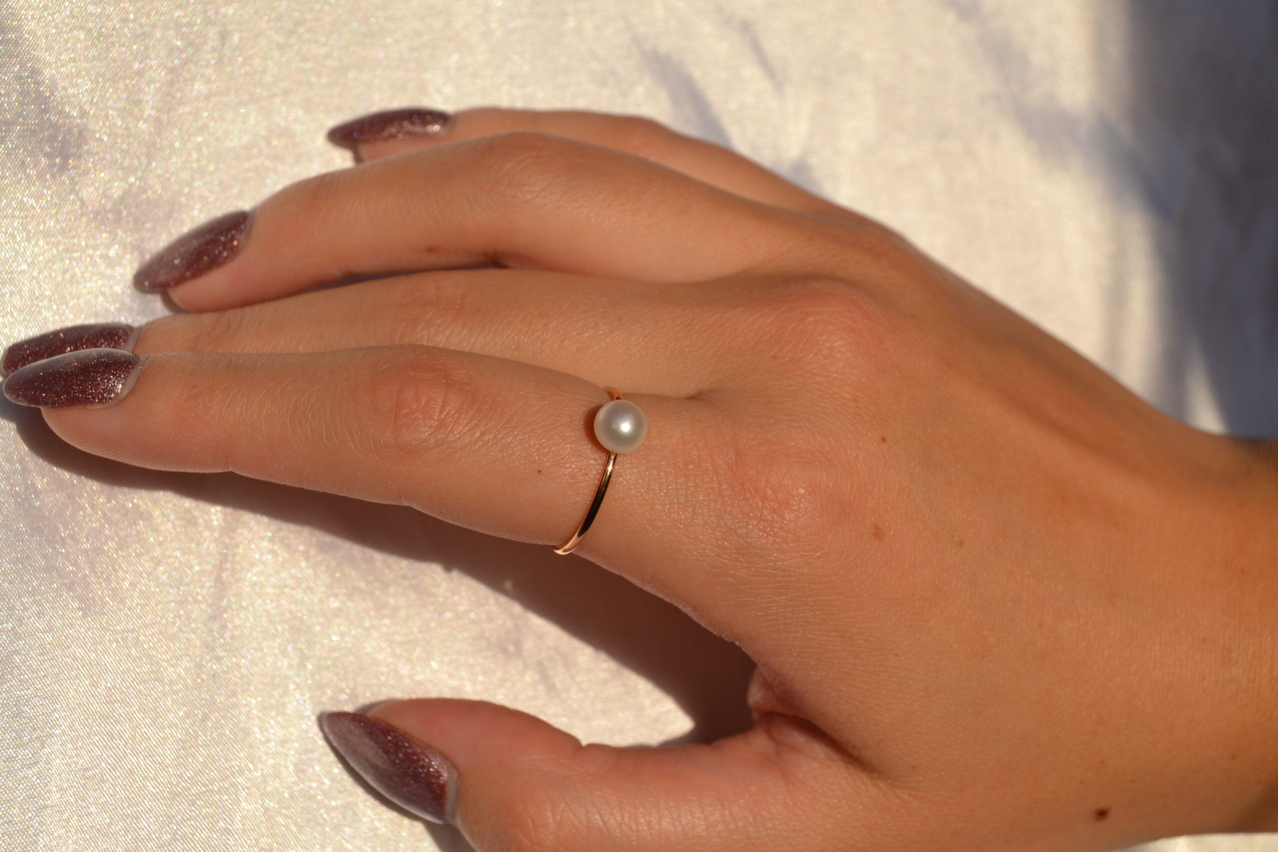 Gold Pearl Ring image 2