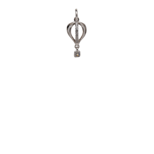 Silver Air Balloon Charm image 0