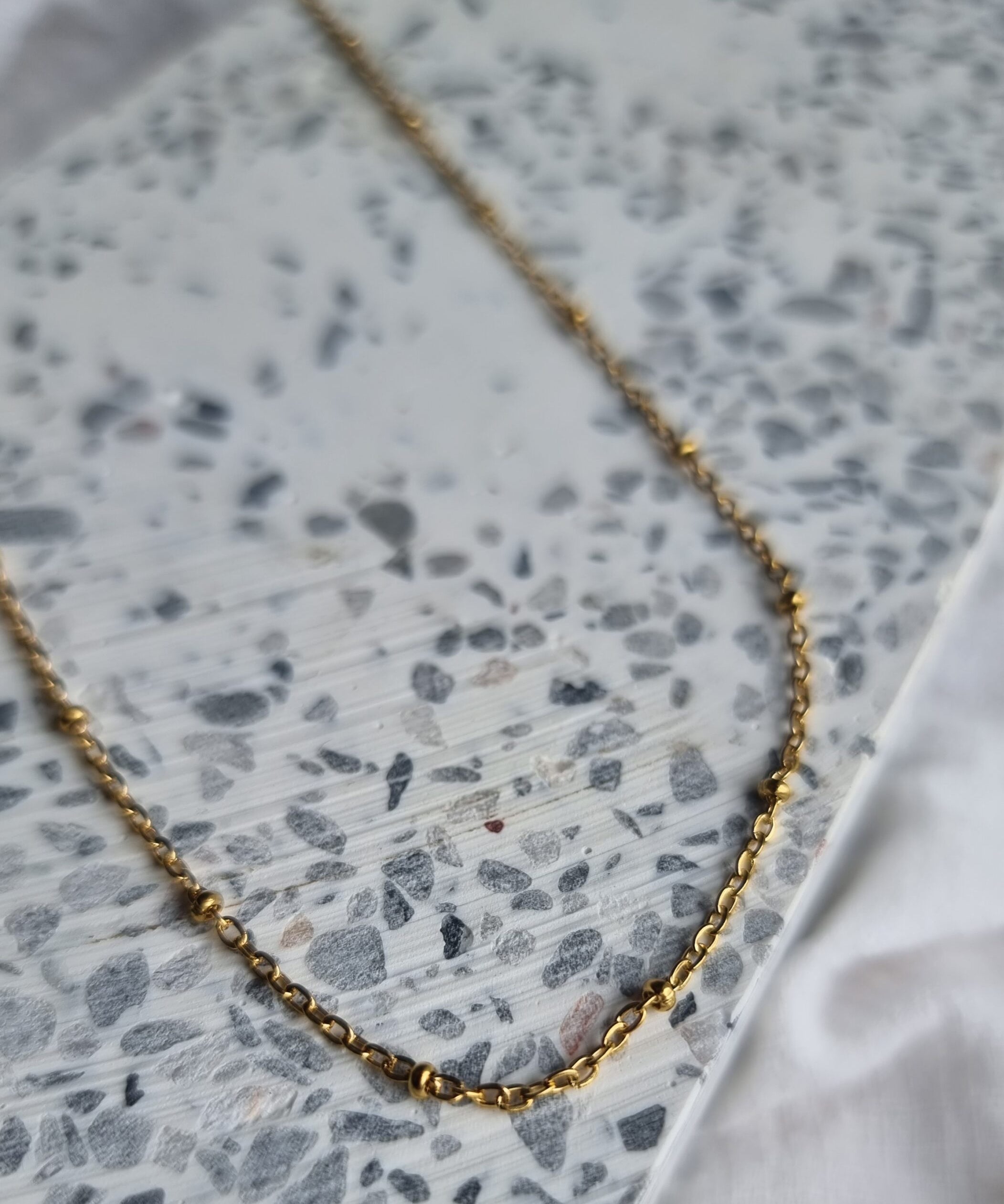 Waterproof Dot Gold Chain image 1