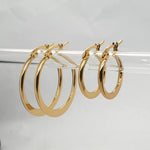 Gold Plated Flat Hoops image 0