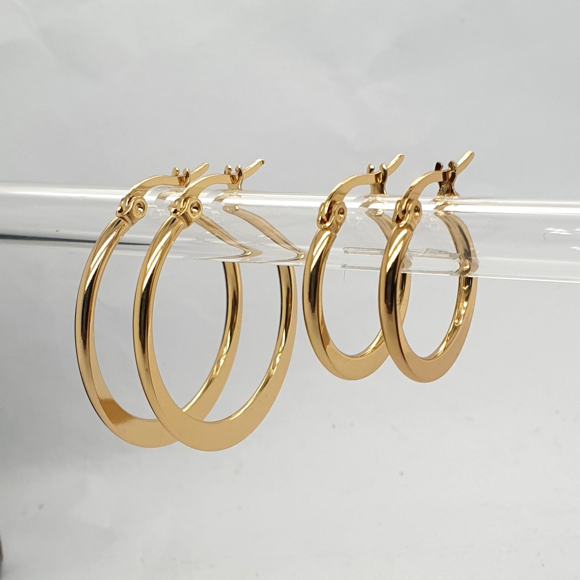 Gold Plated Flat Hoops image 0