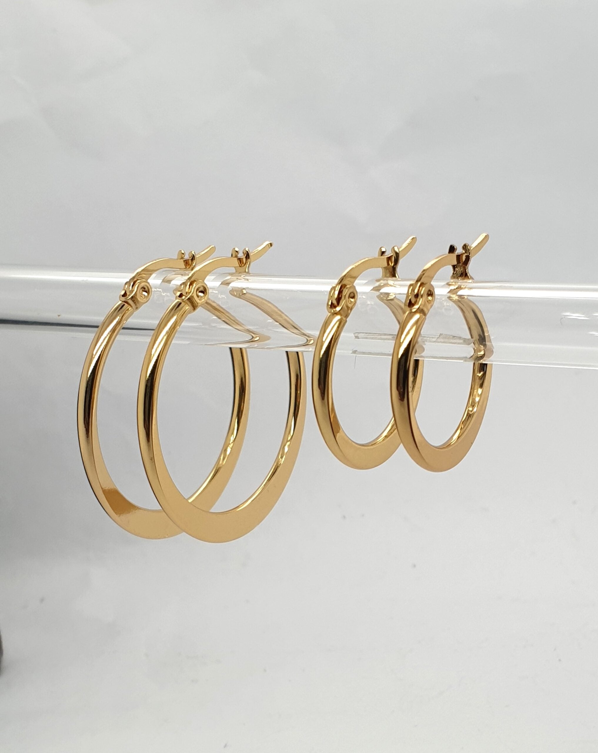 Gold Plated Flat Hoops image 0