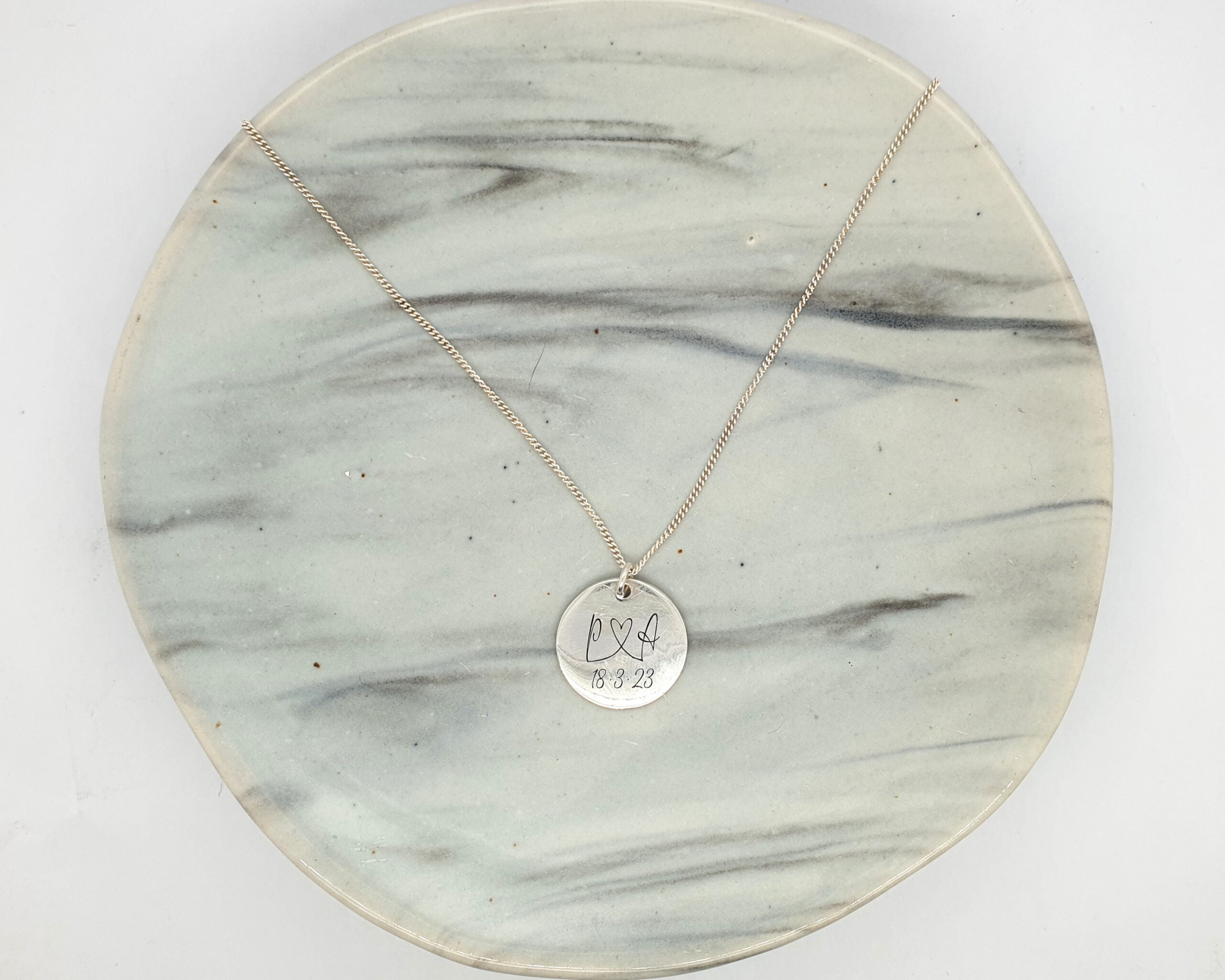 Initial and Date Necklace image 0