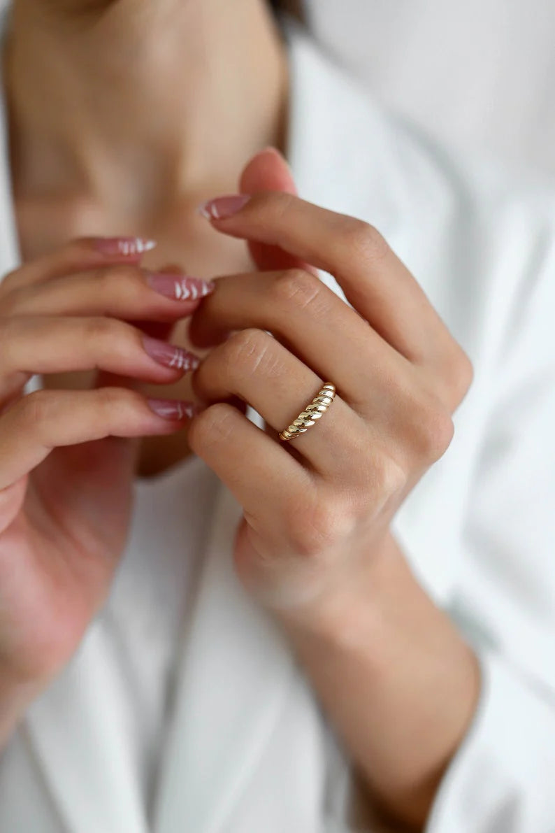 The Golden Croissant Gold Ring image 1