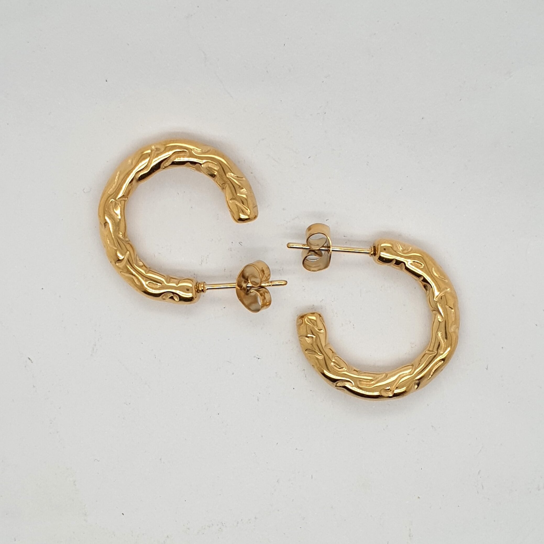 Textured Gold Plated Hoop image 0