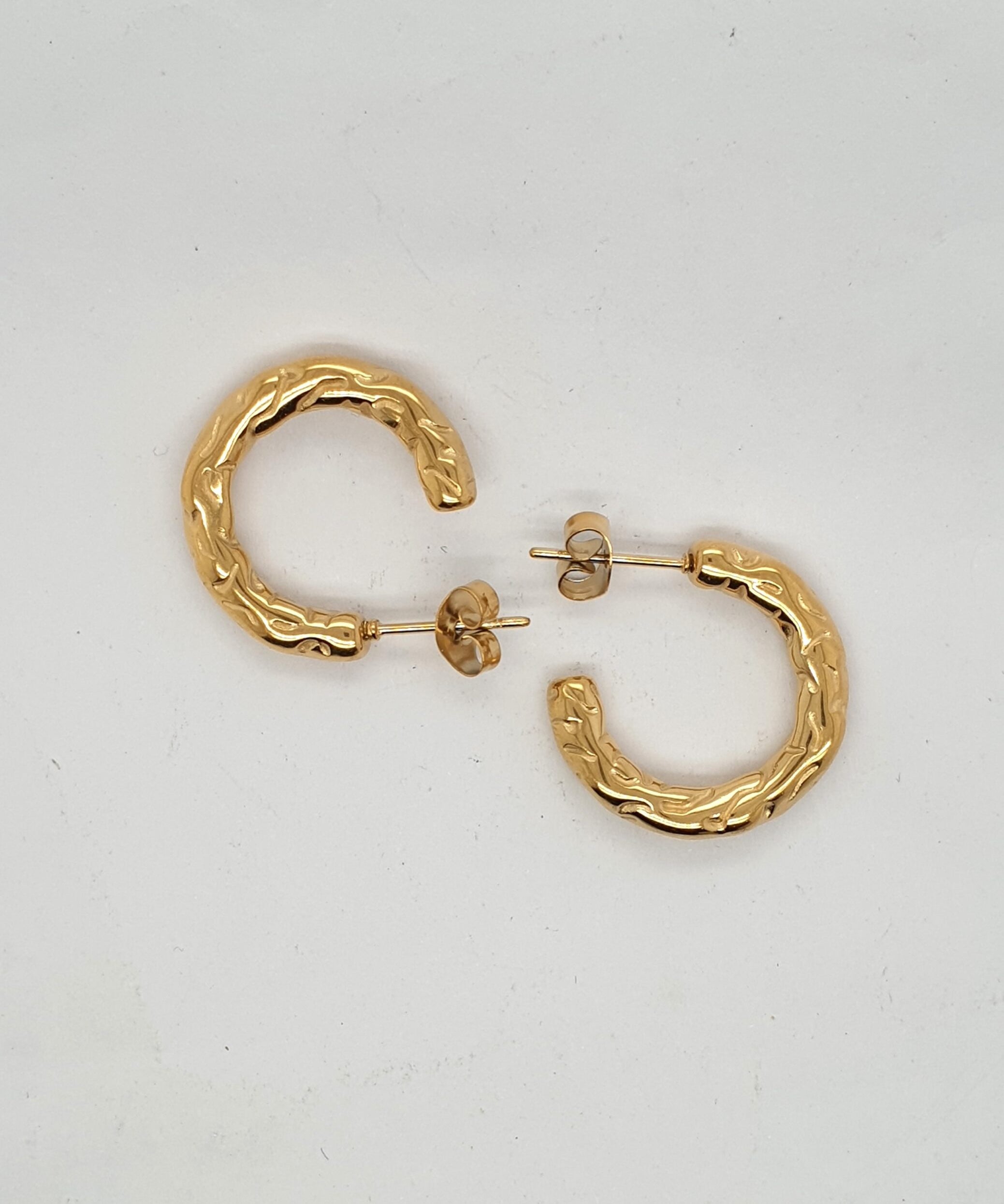 Textured Gold Plated Hoop image 0