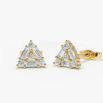The Baguette Triangle Diamond Earrings image 1