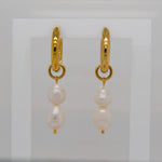 Double Pearl Gold Huggies image 0