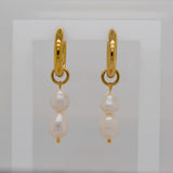 Double Pearl Gold Huggies image 0