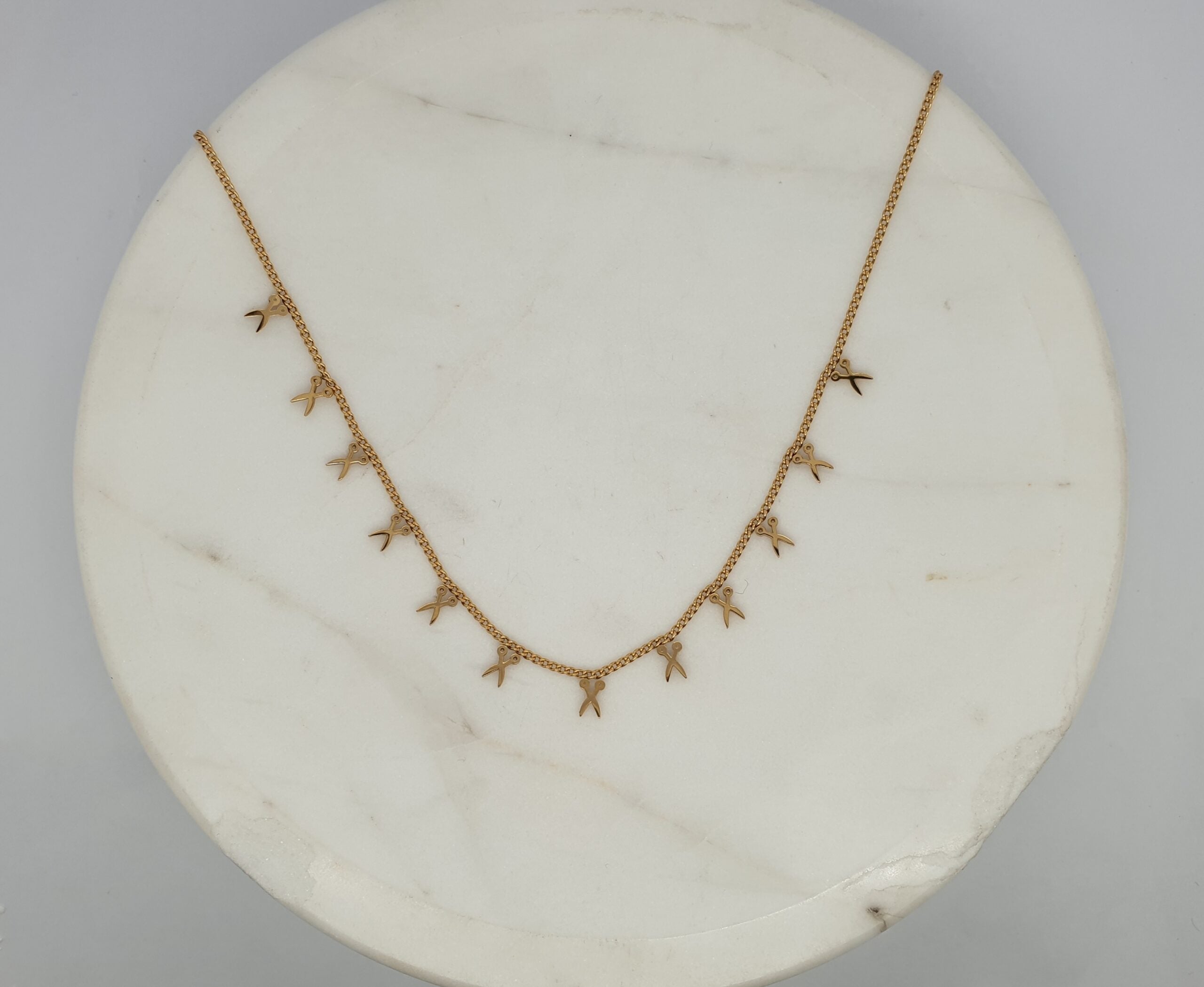 Small Scissors Gold Necklace image 0