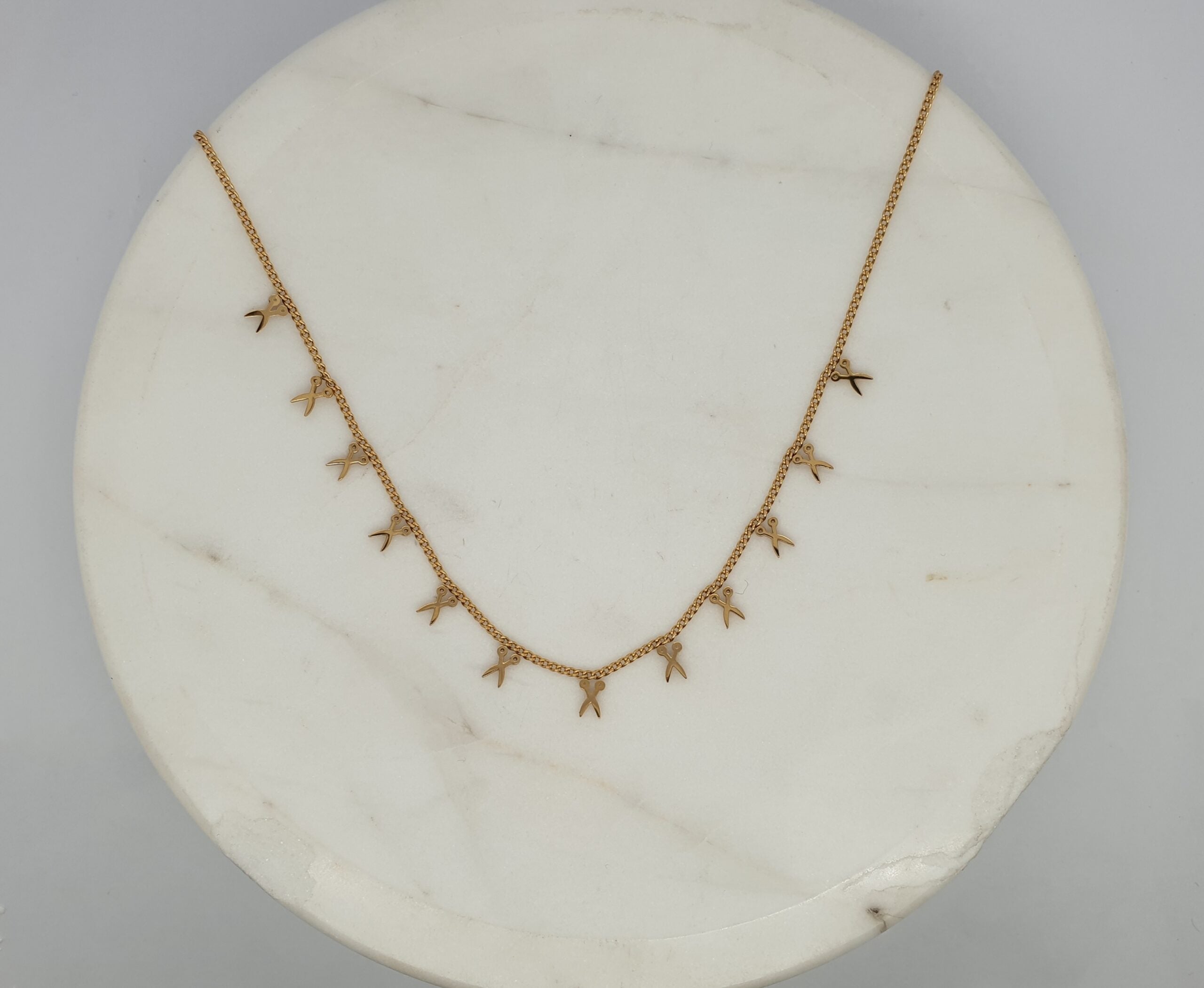 Small Scissors Gold Necklace image 0
