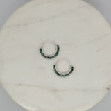 Natural Stone Small Hoops - AF. Turquoise image
