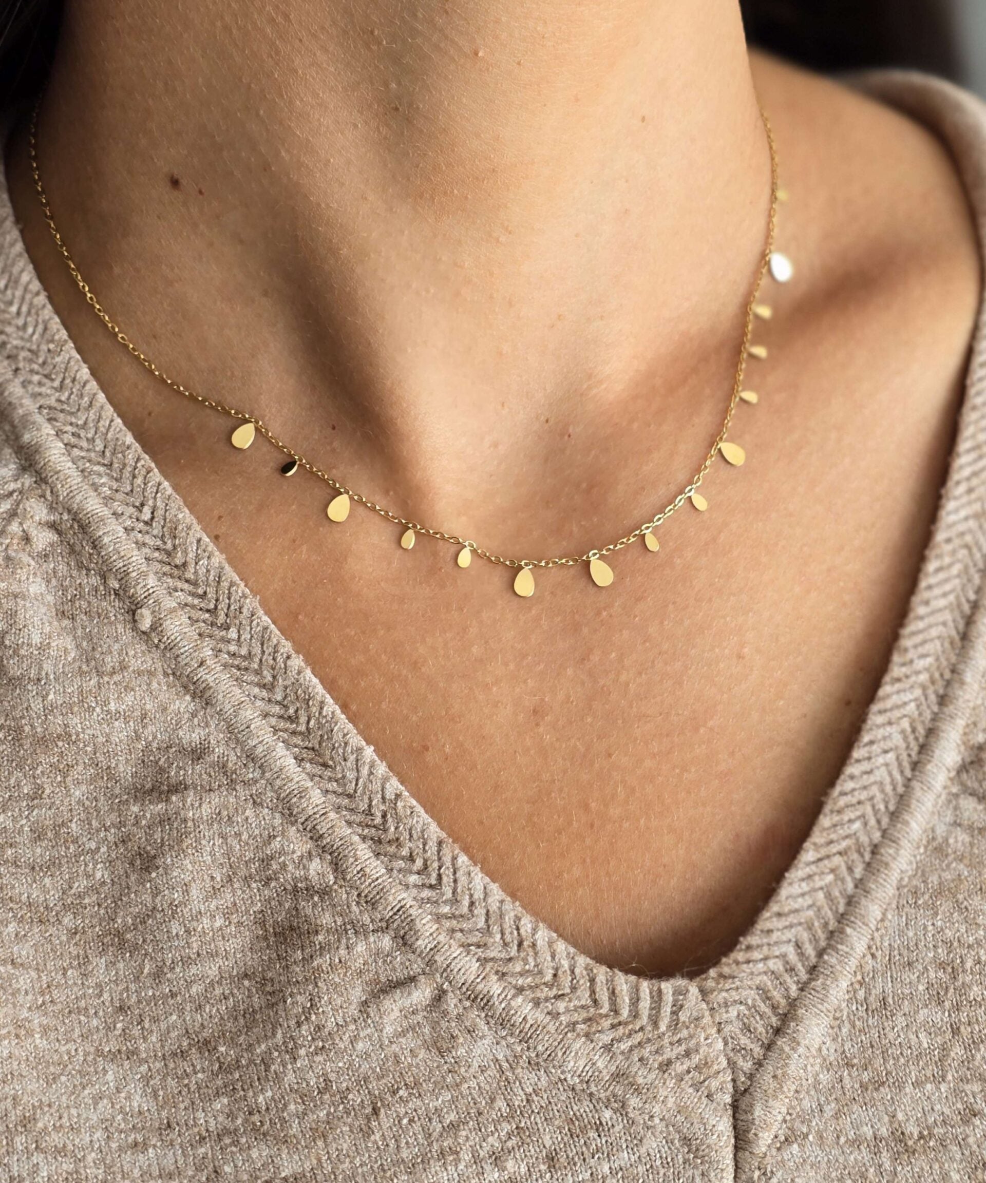 Small Teardrop Gold Necklace image 0