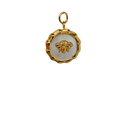 Gold Bee Disk Charm image 0