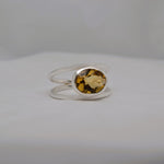 Oval Natural Stone Ring - Citrine, T image
