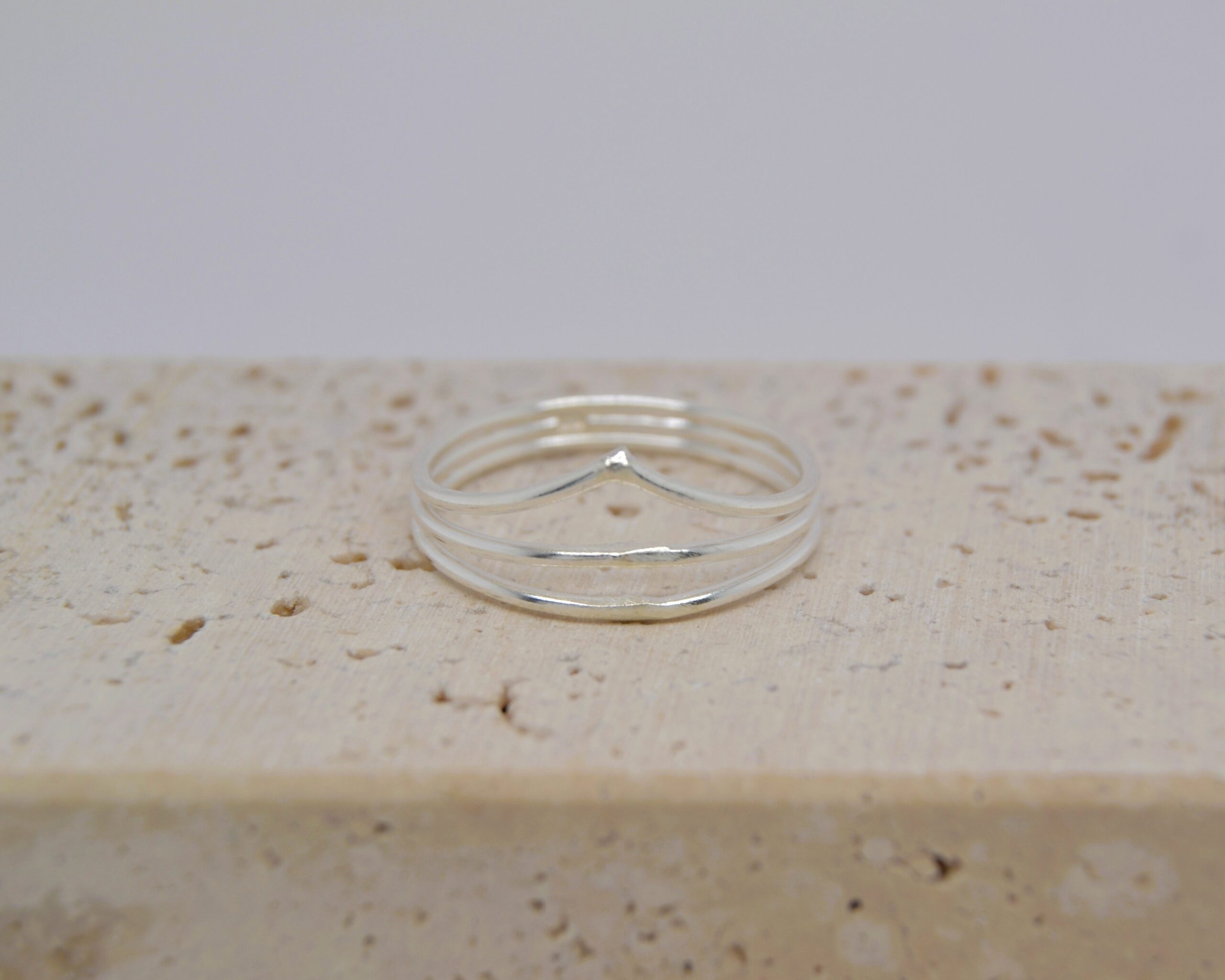 Triple Band Wishbone Ring image 0