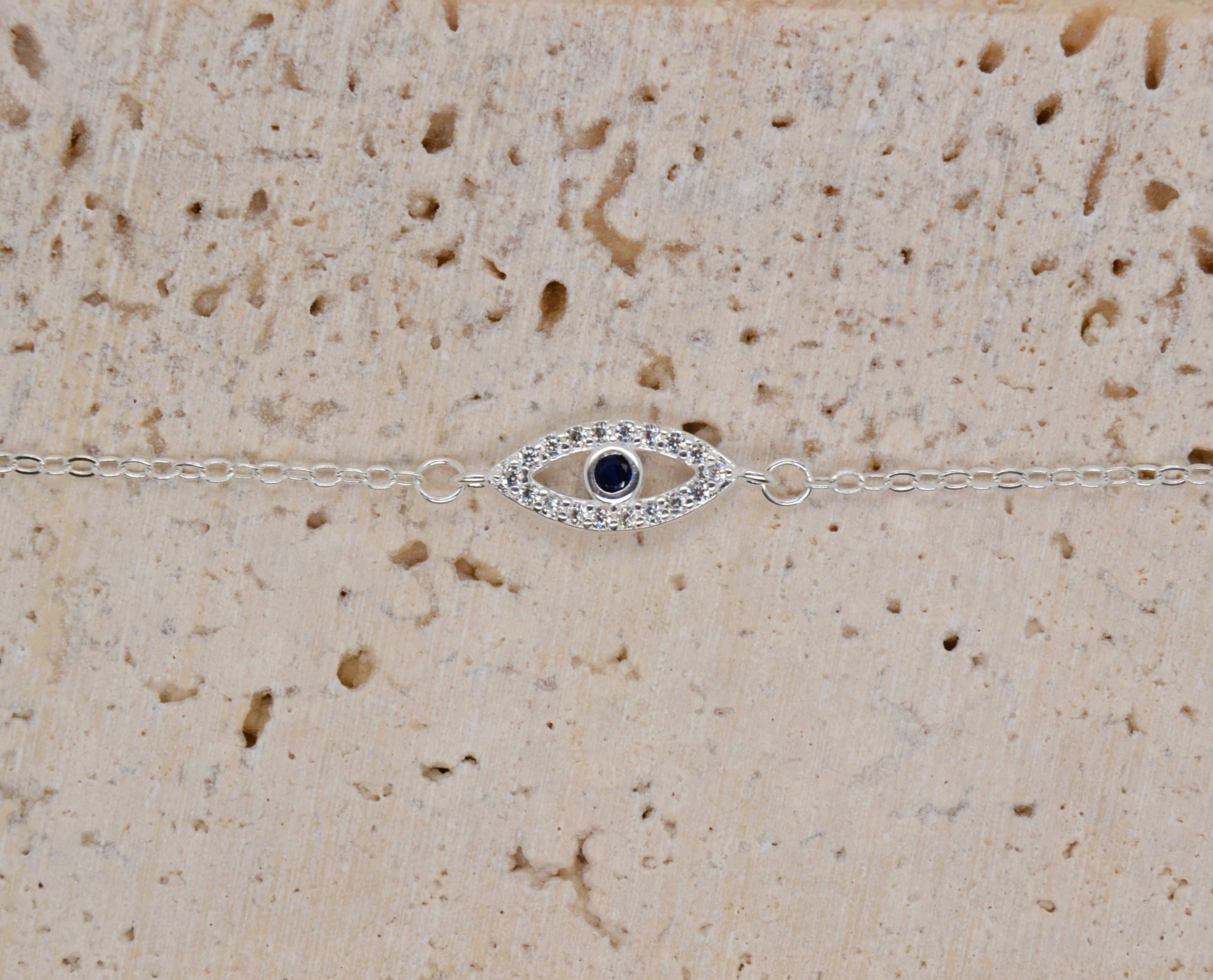Silver Evil Eye Bracelet image 0