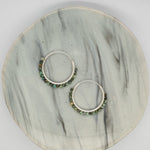 Natural Stone Silver Hoops - AF. Turquoise image