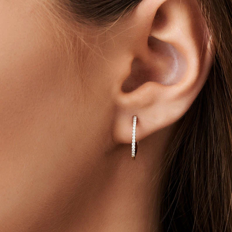 The Diamond hoop Earrings image 0
