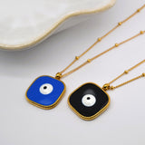 Square Gold Evil Eye Necklace image 0