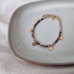 Gold Colored Beads Bracelet - Pink image