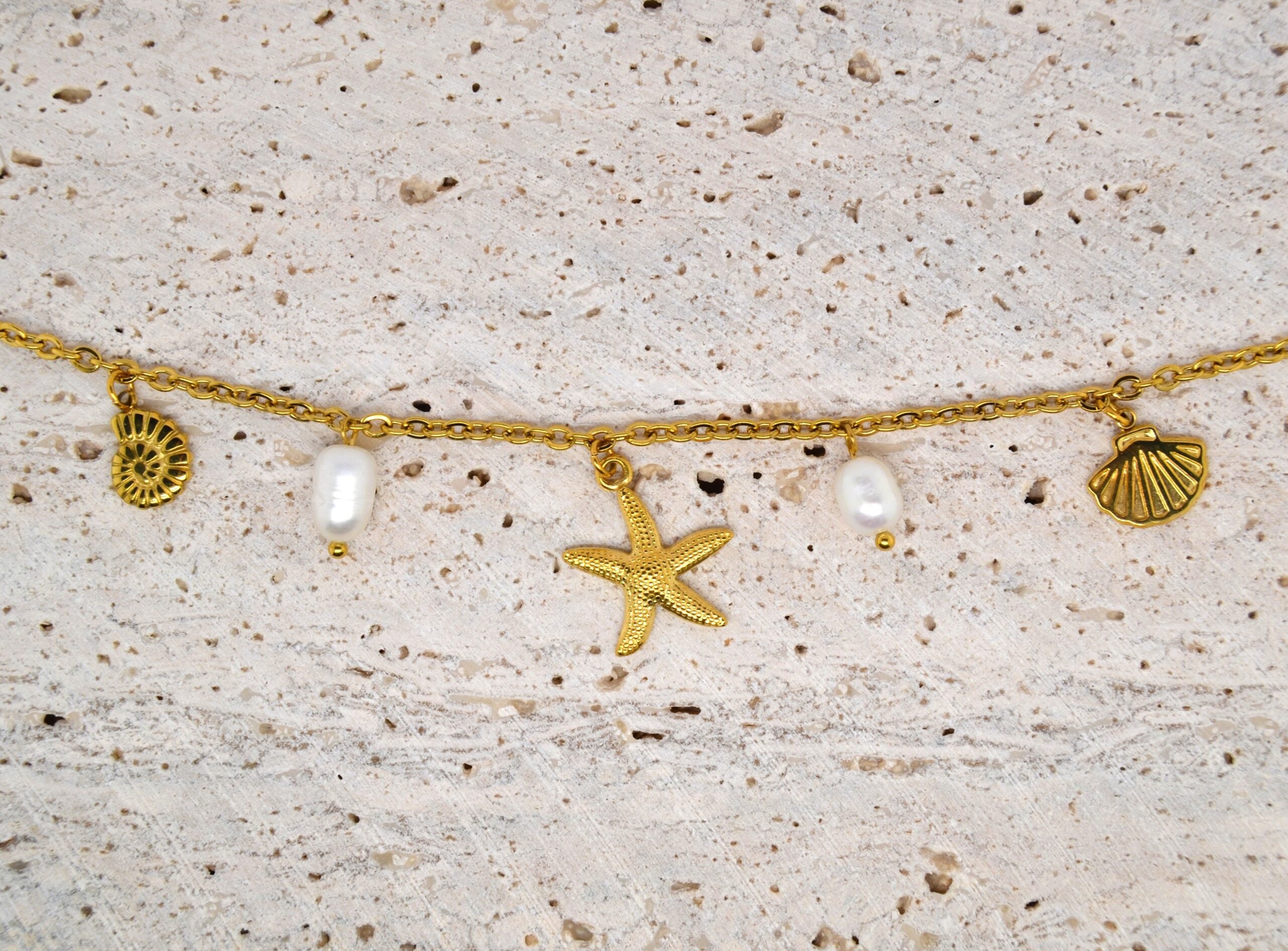 Gold Ocean Charm Bracelet image 0