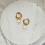 Single Pearl Gold Huggies image 0