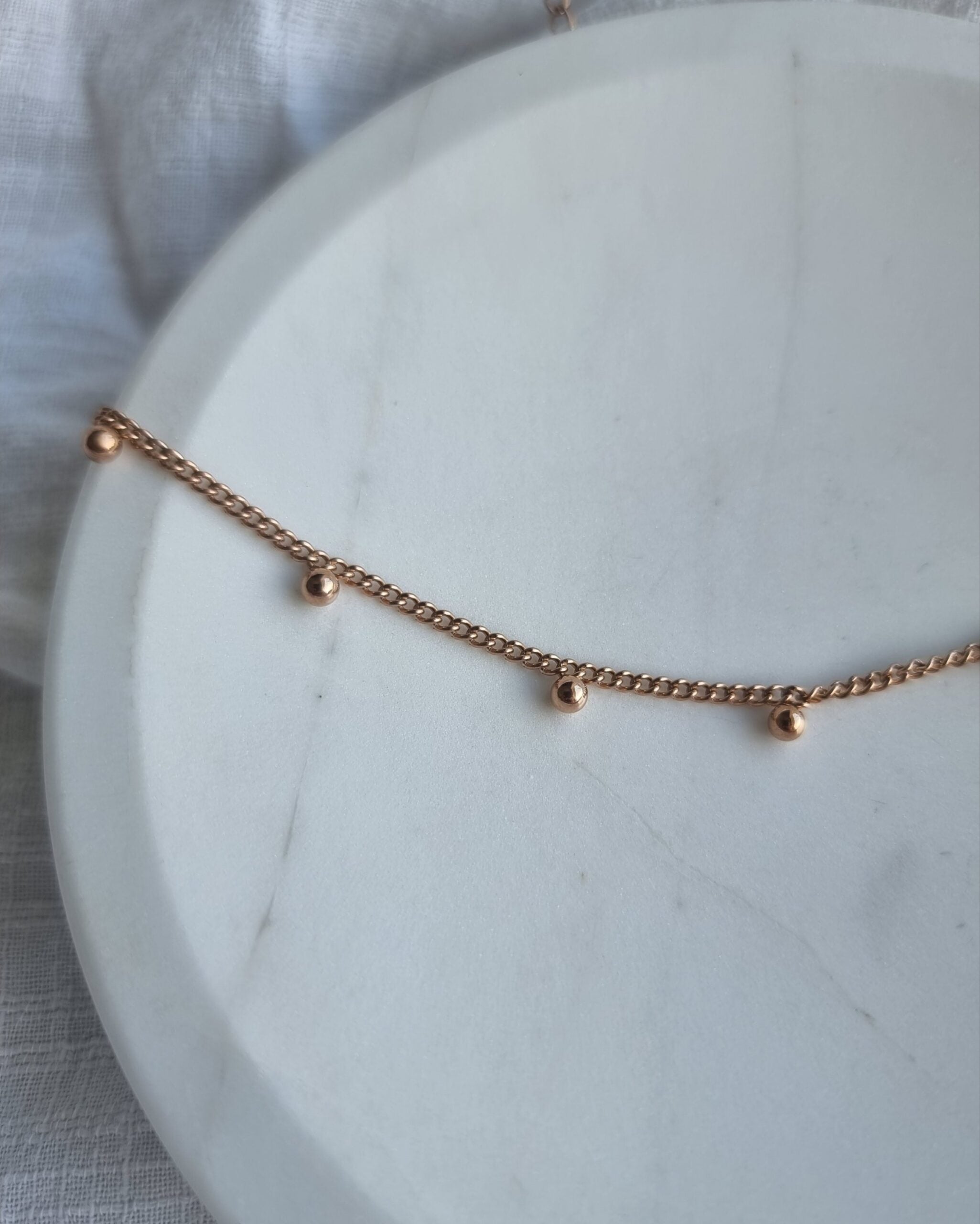 Mini Beads Cuban Chain - Rose Gold image