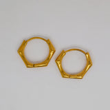 Gold Plated Hexagon Huggies image 0