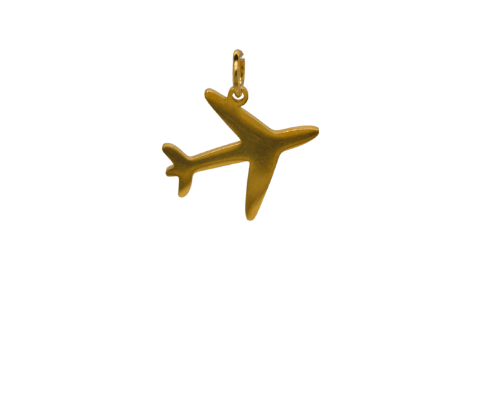 Airplane Gold Charm image 0