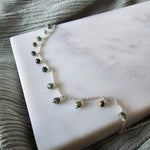 Dangling Stones Silver Anklet - AF. Turquoise image