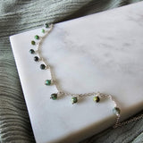 Dangling Stones Silver Anklet - AF. Turquoise image