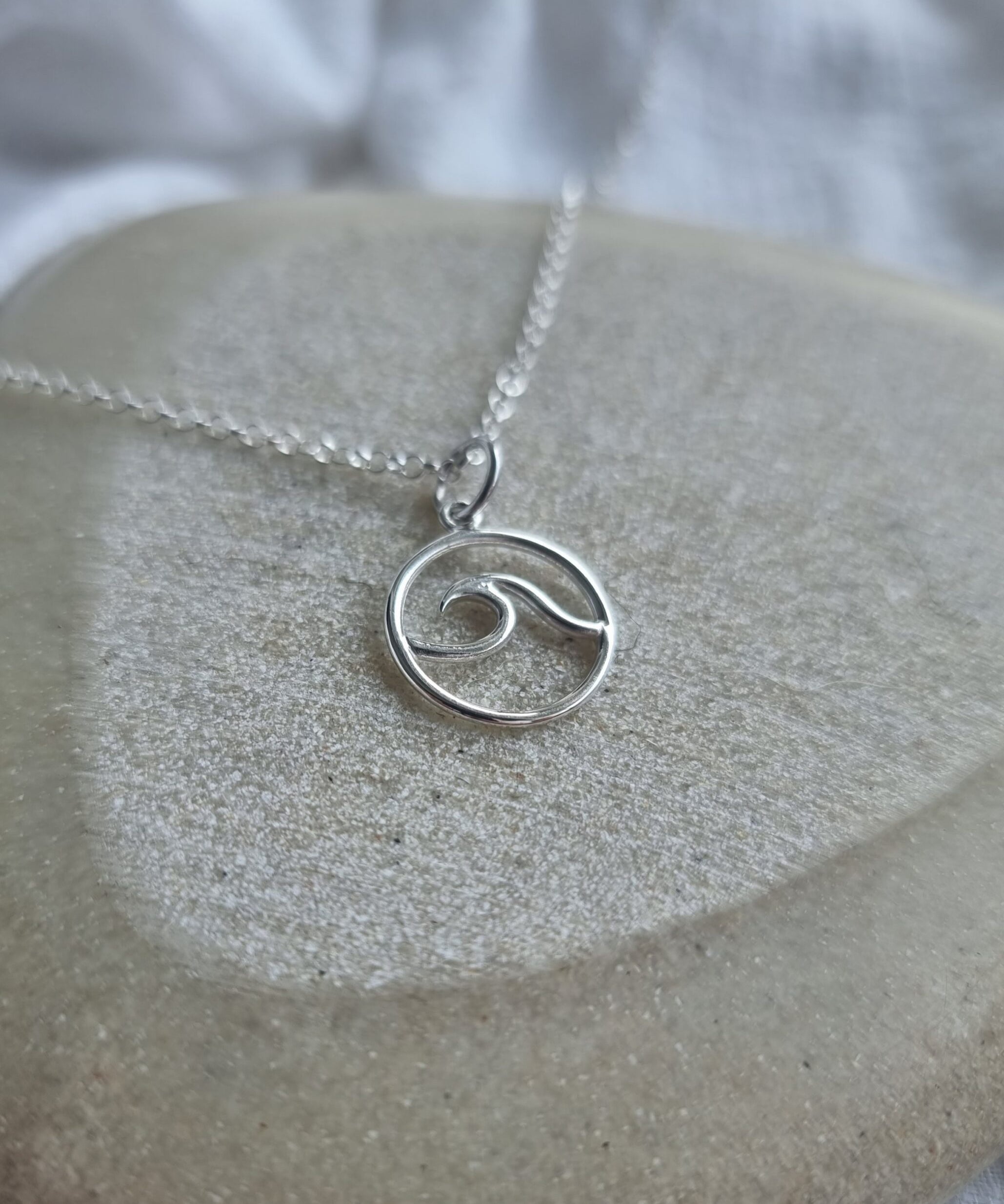 Sterling Silver Wave Necklace image 0