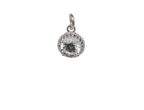 Silver Cubic Pendant Charm image 0