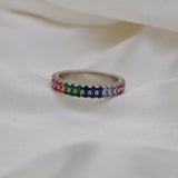 Rainbow Sterling Silver Ring image 0