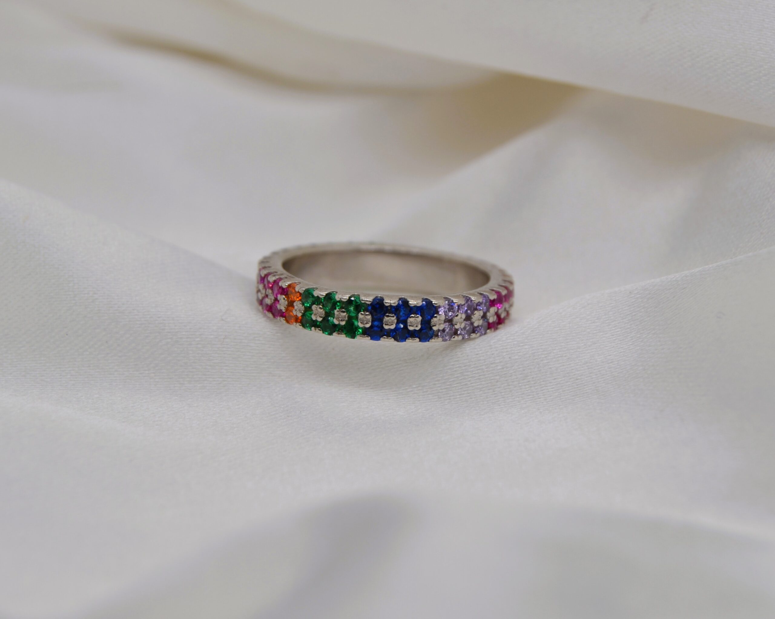 Rainbow Sterling Silver Ring image 0