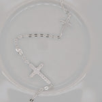 Silver Double Cross Bracelet image 0