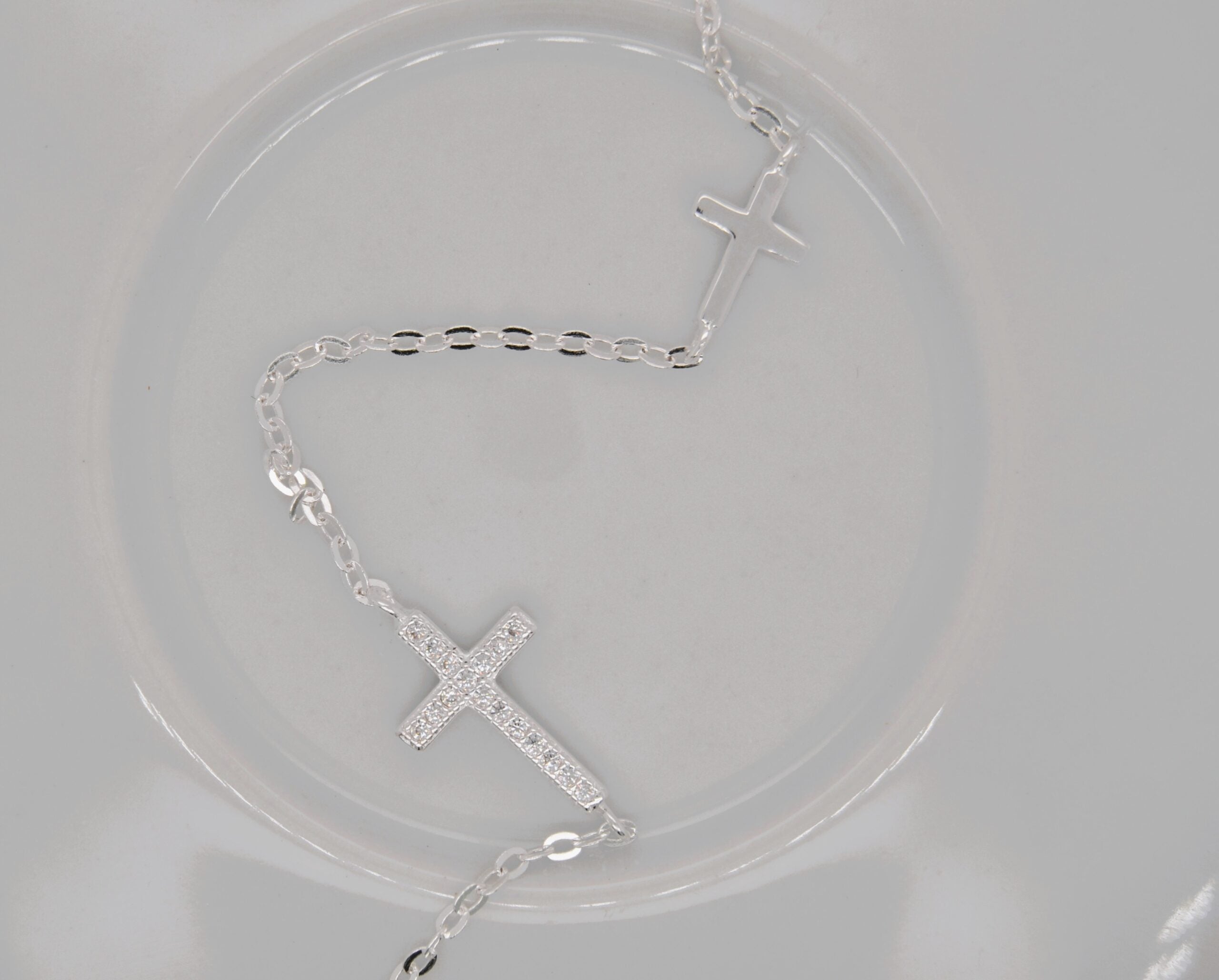 Silver Double Cross Bracelet image 0