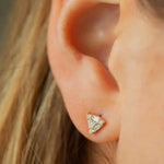 The Baguette Triangle Diamond Earrings image 0